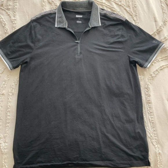 Dkny Other - DKNY Men's Black Polo Shirt with Gray Accents